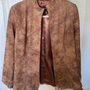 Vintage Terry Lewis Classic Luxuries Brown Jacket and Pant Set 100% Leather